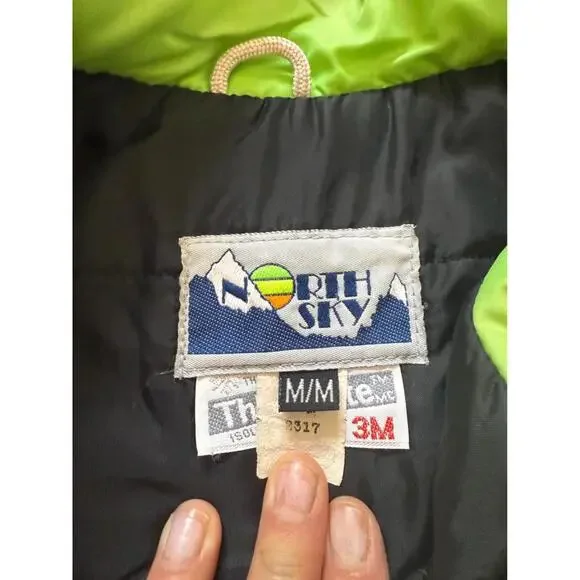 North Sky Vintage Ski Jacket Thinsulate Neon 3M Women's Size M - Picture 4 of 9